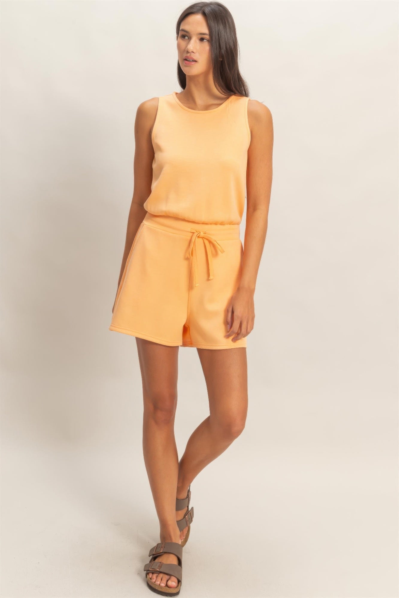 Drawstring Waist Sleeveless Romper Secondary image
