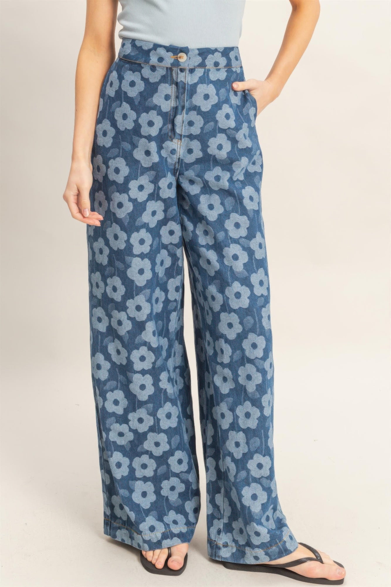 Floral Wide-leg Pants Secondary image