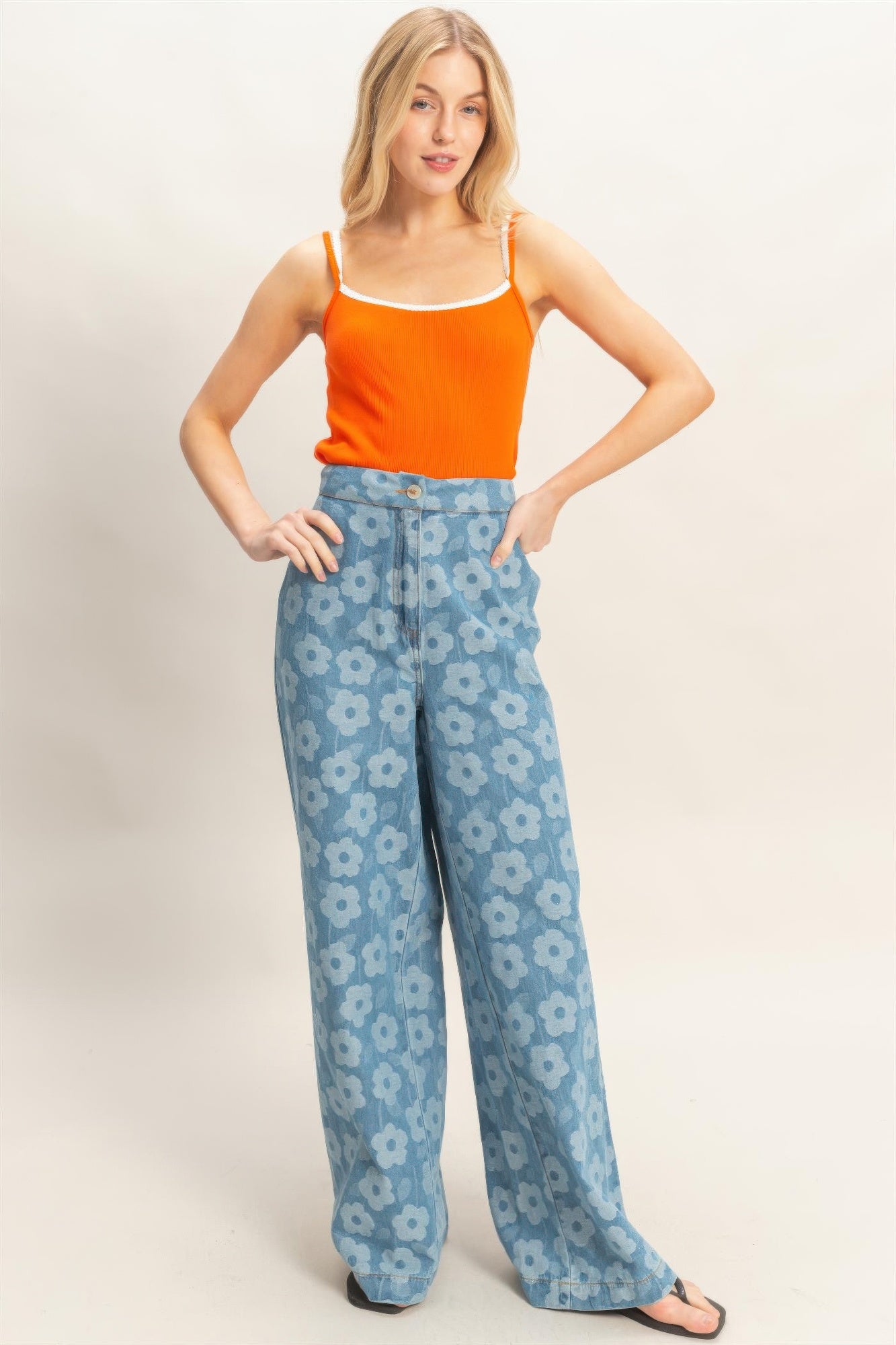 Floral Wide-leg Pants Secondary image
