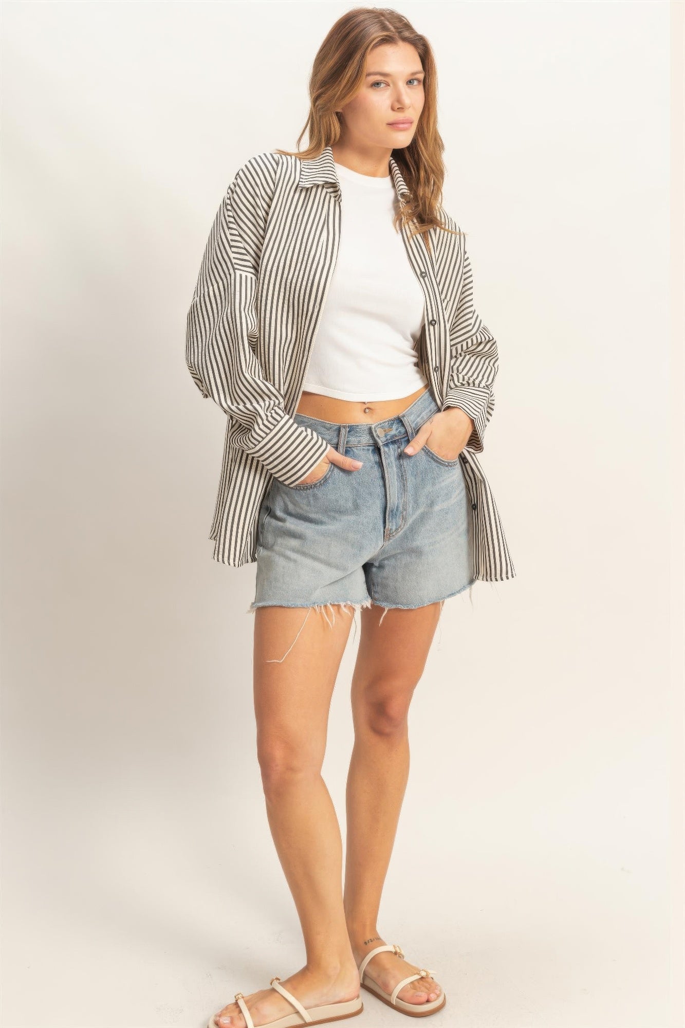 Striped Button-up Shirt Secondary image