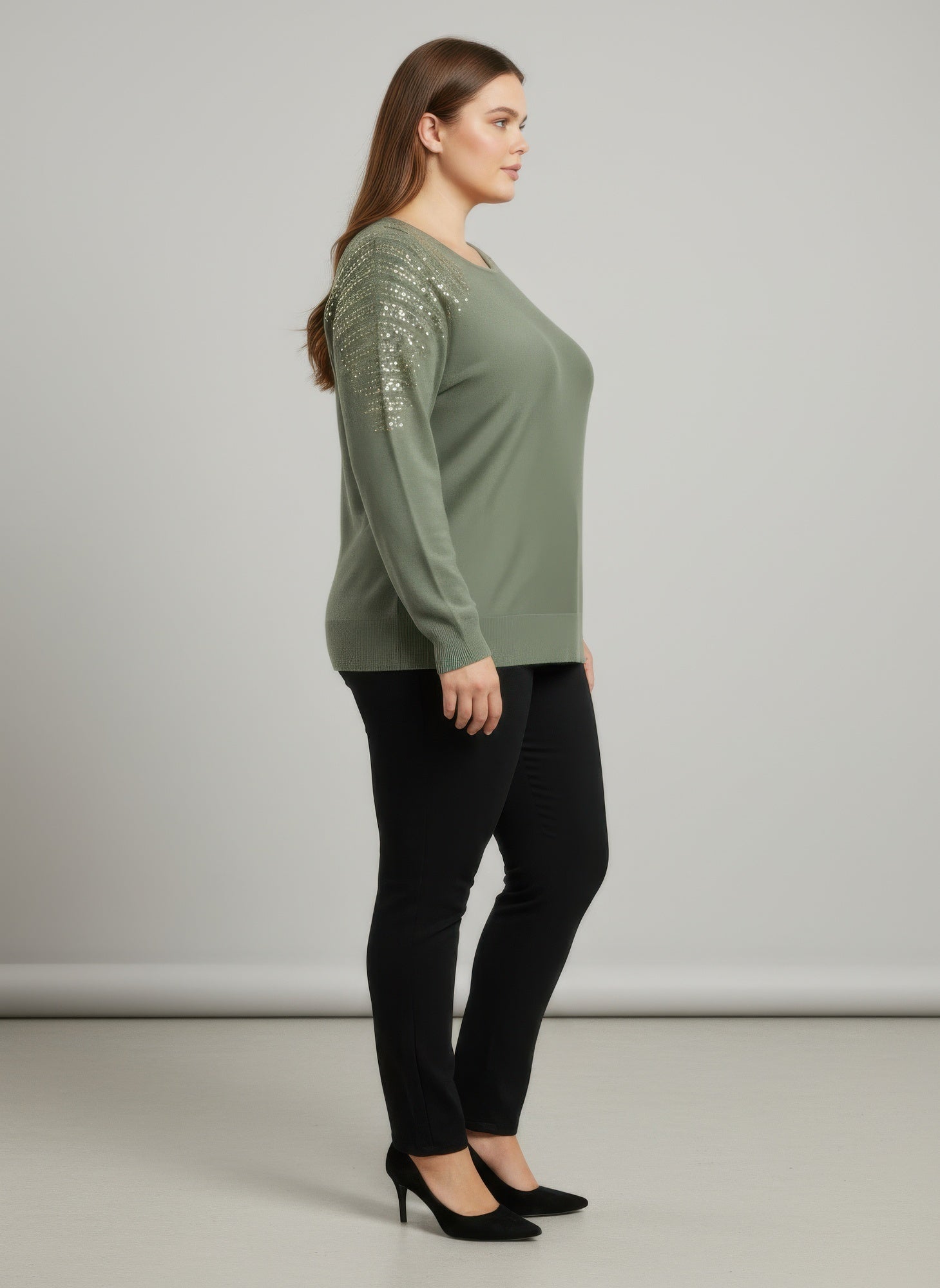 Sequin Shoulder Knit Tunic Top Secondary image
