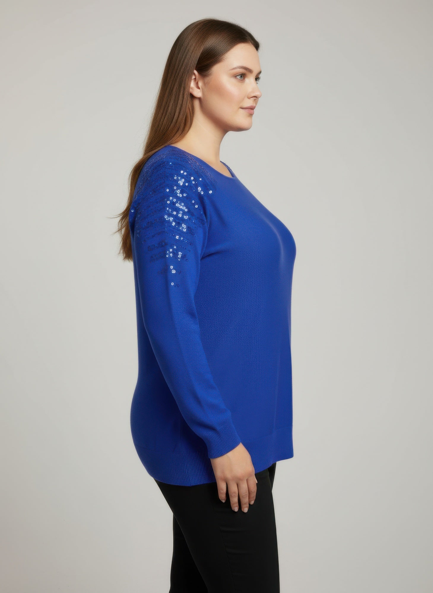 Sequin Shoulder Knit Tunic Top Secondary image