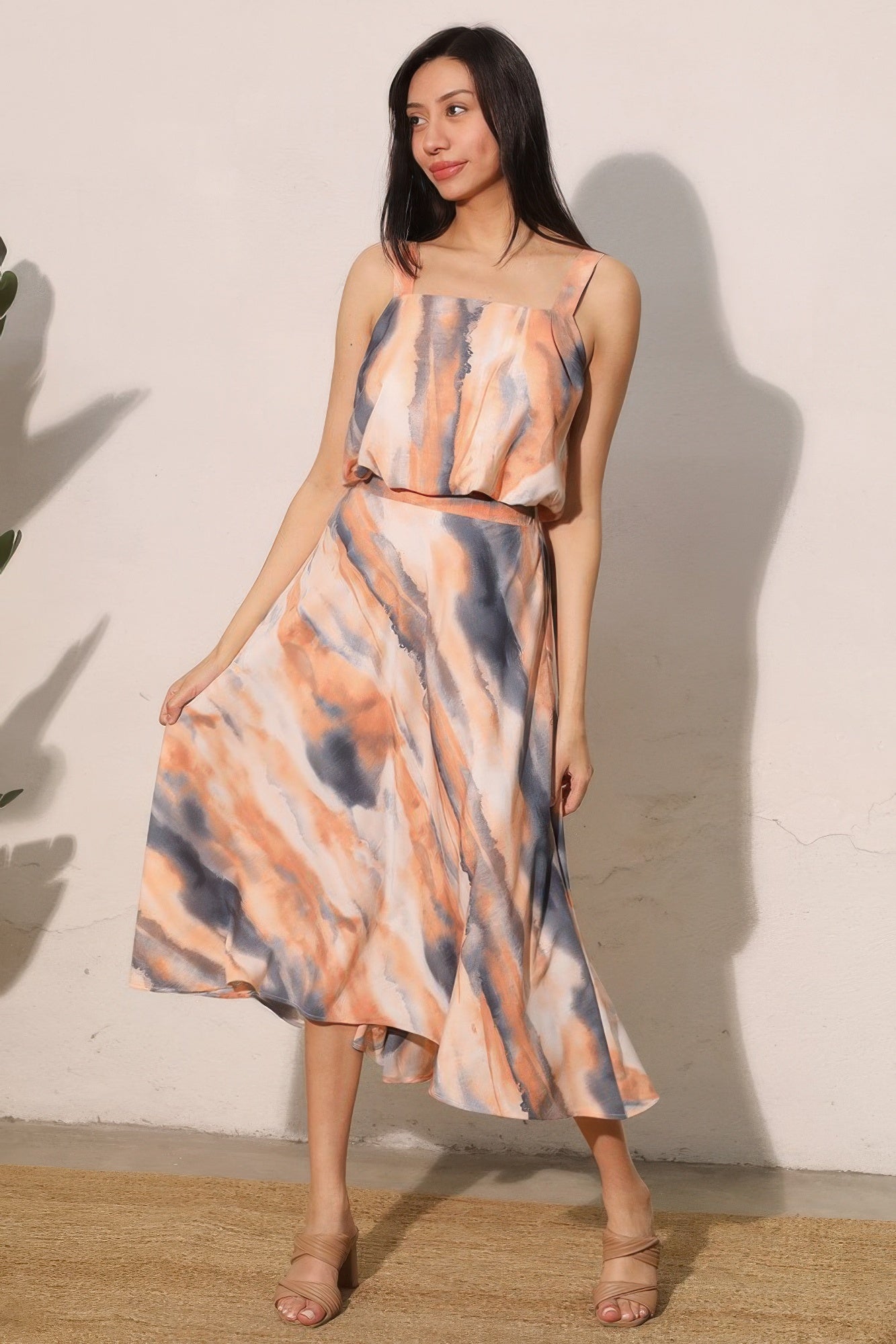 Cloud Tie Dye Midi Swing Skirt Secondary image