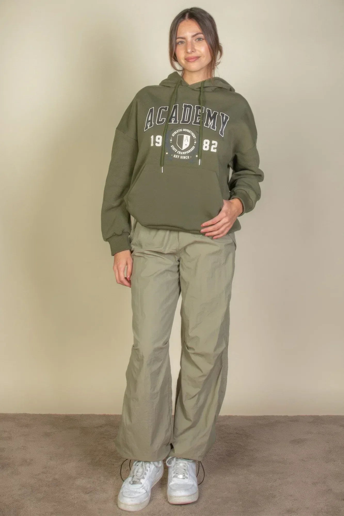 Graphic Kangaroo Pocket Drawstring Hoodie Secondary image