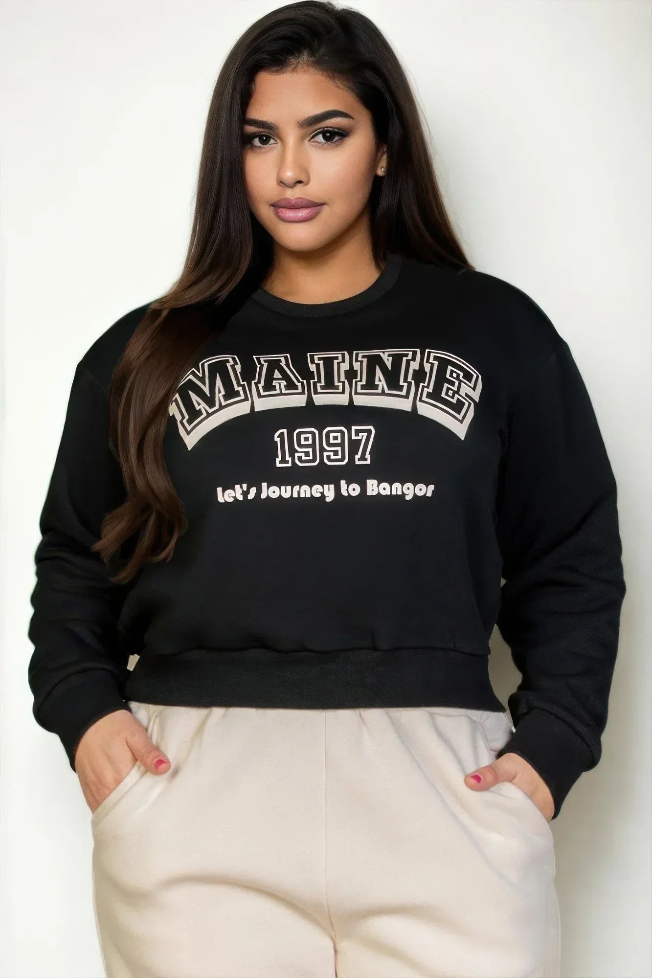 Plus Size Graphic Drop Shoulder Sweatshirt | Mixtshop LLC Main image