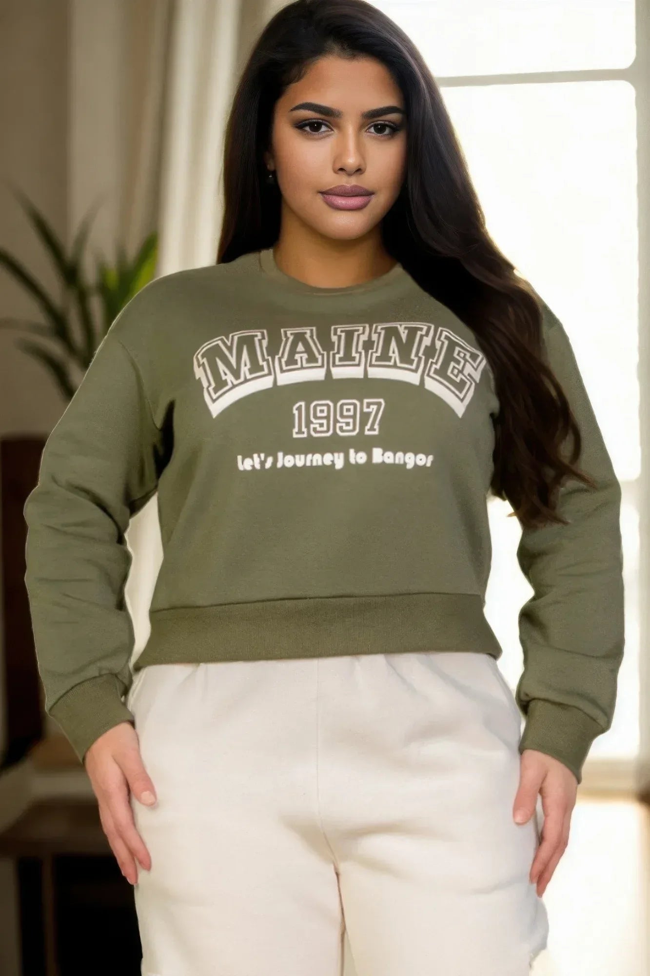 Plus Size Graphic Drop Shoulder Sweatshirt | Mixtshop LLC