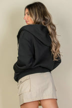 Graphic Drop Shoulder Zipper Up Hoodie | Mixtshop LLC