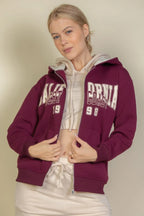 Graphic Drop Shoulder Zipper Up Hoodie | Mixtshop LLC