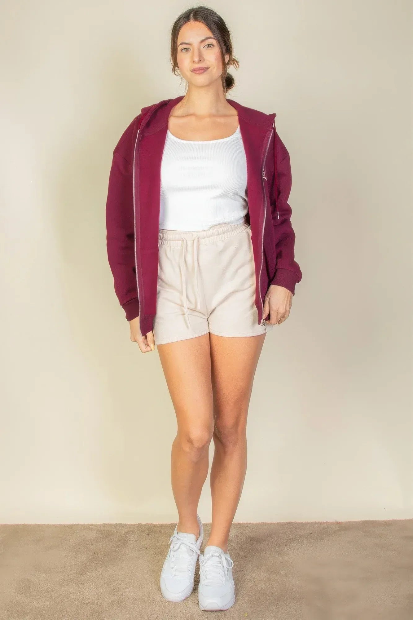 Graphic Drop Shoulder Zipper Up Hoodie | Mixtshop LLC