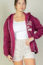 Graphic Drop Shoulder Zipper Up Hoodie | Mixtshop LLC