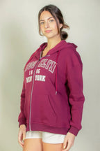 Graphic Drop Shoulder Zipper Up Hoodie | Mixtshop LLC