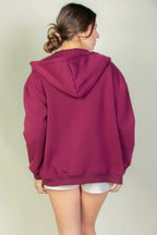 Graphic Drop Shoulder Zipper Up Hoodie | Mixtshop LLC