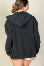 Graphic Drop Shoulder Zipper Up Hoodie | Mixtshop LLC