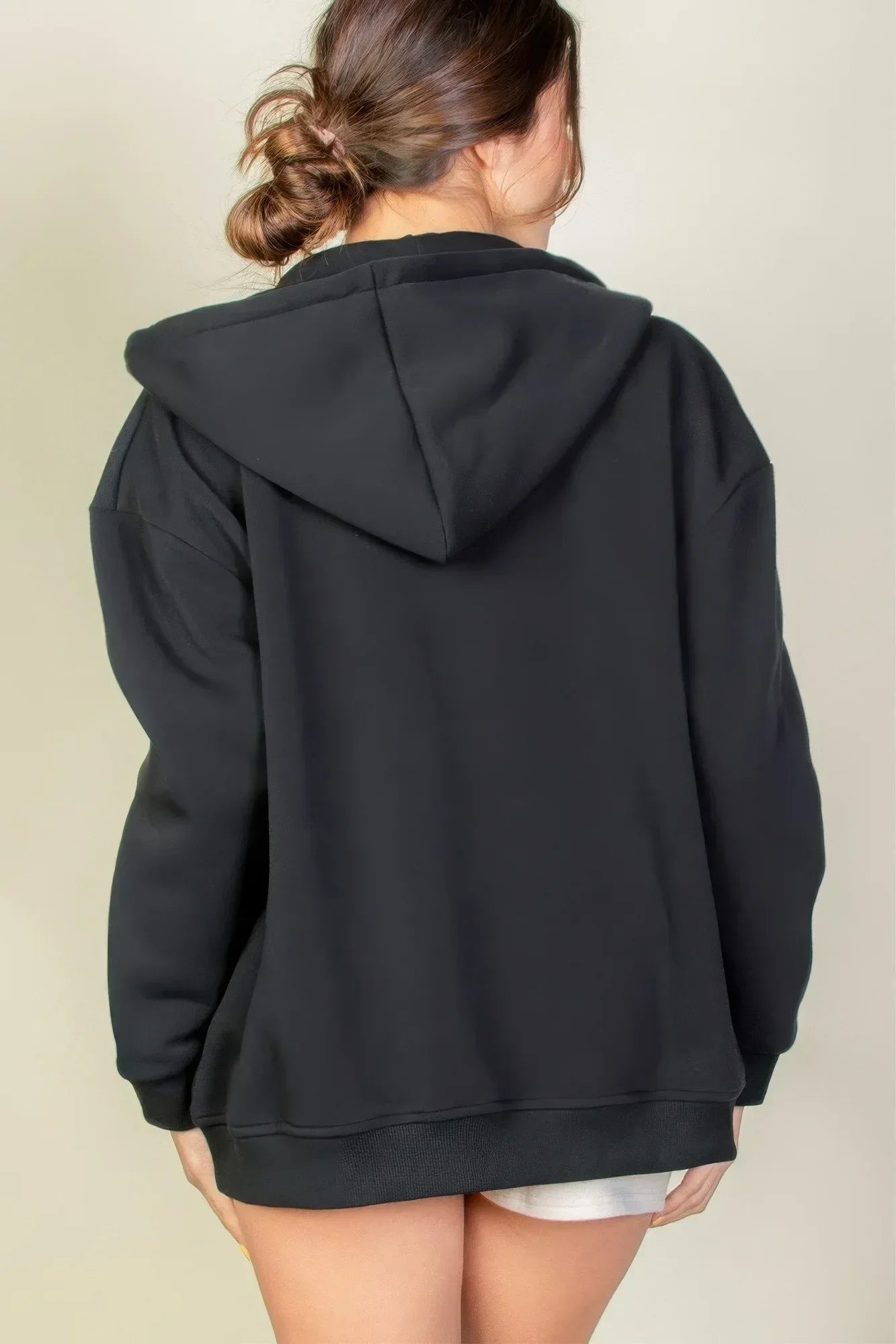 Graphic Drop Shoulder Zipper Up Hoodie | Mixtshop LLC