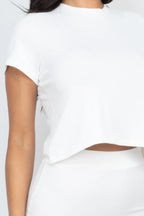 Short Sleeve Ribbed Top & Midi Skirt Se | Mixtshop LLC