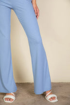 Ribbed Cropped Top And Bootcut Pants Sets | Mixtshop LLC