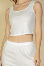 Flat Back Rib 3 Pieces Cami Top With Pants And Long Cardigan Set | Mixtshop LLC