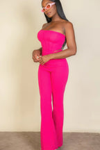 Strapless Corset Top & Flare Pants Set | Mixtshop LLC