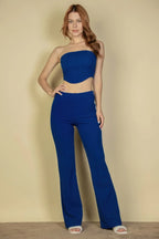 Strapless Corset Top & Flare Pants Set | Mixtshop LLC