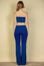 Strapless Corset Top & Flare Pants Set | Mixtshop LLC