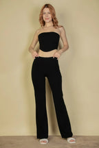 Strapless Corset Top & Flare Pants Set | Mixtshop LLC