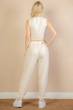 French Terry Elastic Waist Tank Top & Joggers Set | Mixtshop LLC