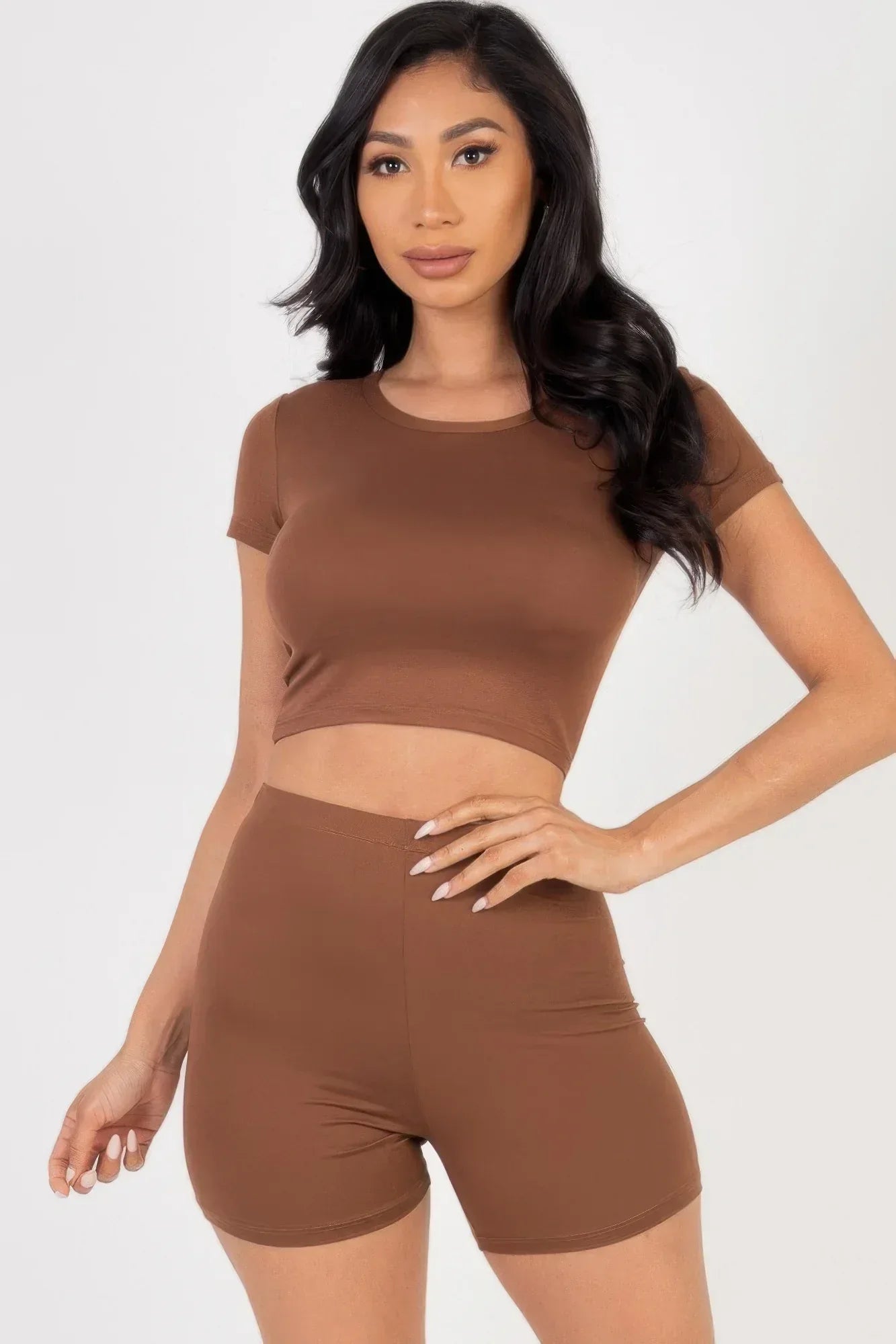 Short Sleeve Crop Top & Shorts Set | Mixtshop LLC