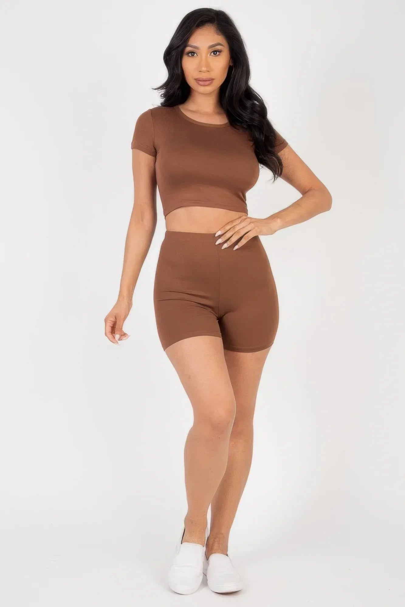 Short Sleeve Crop Top & Shorts Set | Mixtshop LLC
