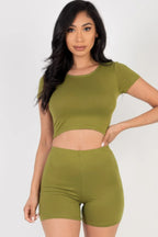 Short Sleeve Crop Top & Shorts Set | Mixtshop LLC
