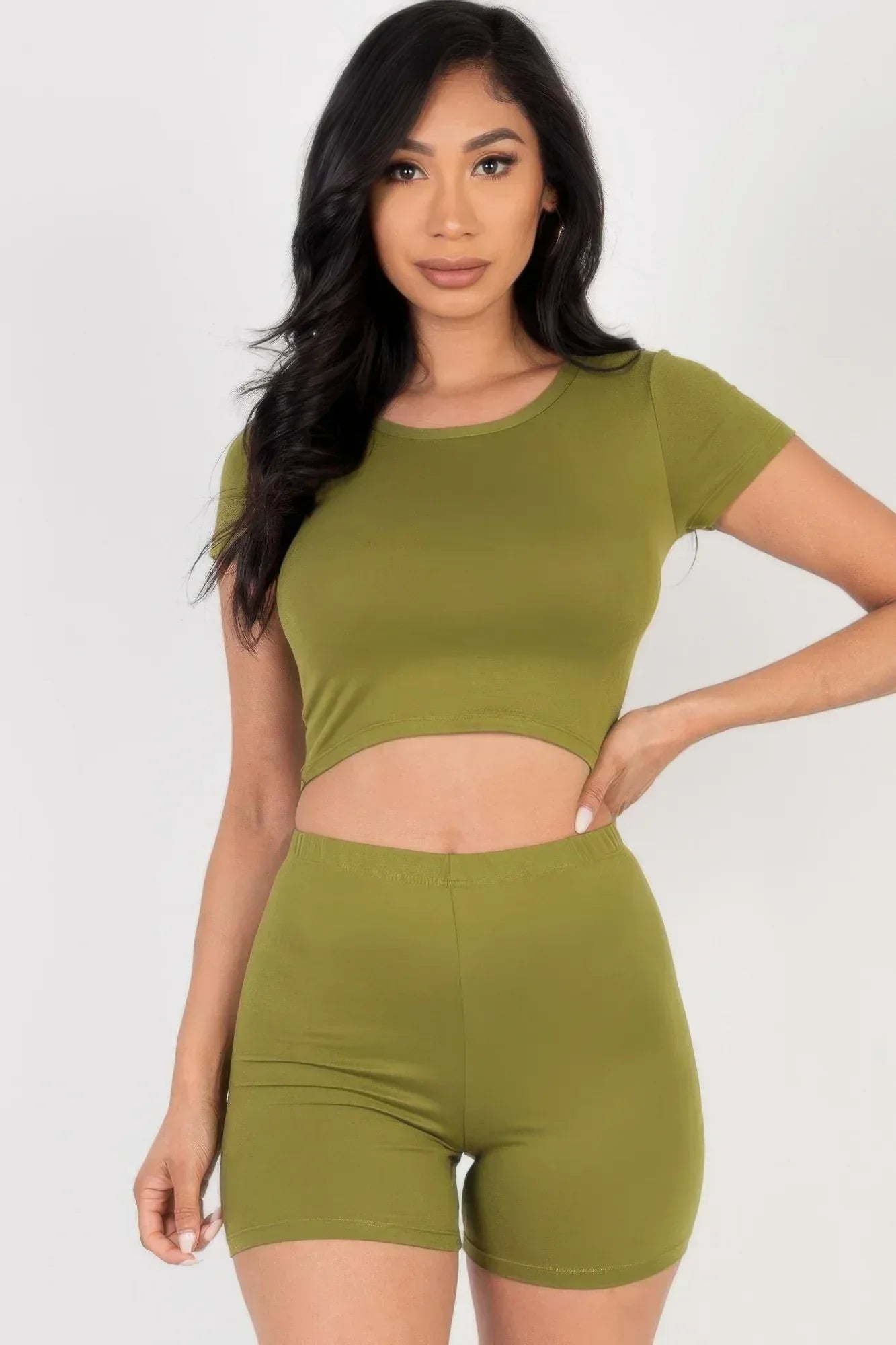 Short Sleeve Crop Top & Shorts Set | Mixtshop LLC