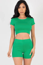 Short Sleeve Crop Top & Shorts Set | Mixtshop LLC