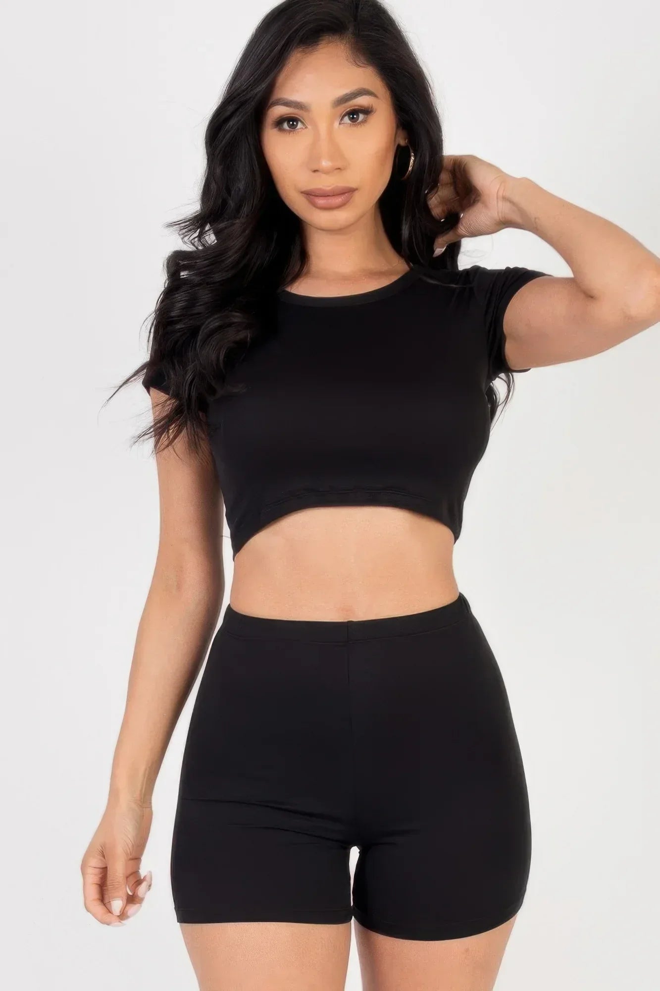 Short Sleeve Crop Top & Shorts Set | Mixtshop LLC