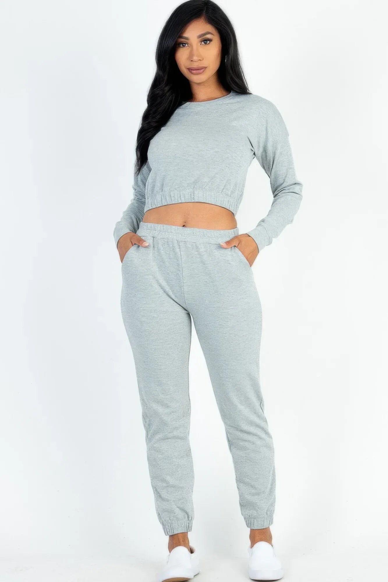 French Terry Elastic Waist Pullover & Joggers Set | Mixtshop LLC