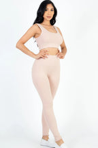 Ribbed Crop Top & Leggings Set | Mixtshop LLC