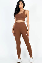 Ribbed Crop Top & Leggings Set | Mixtshop LLC