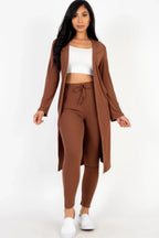 Ribbed Long Cardigan & Leggings Set | Mixtshop LLC