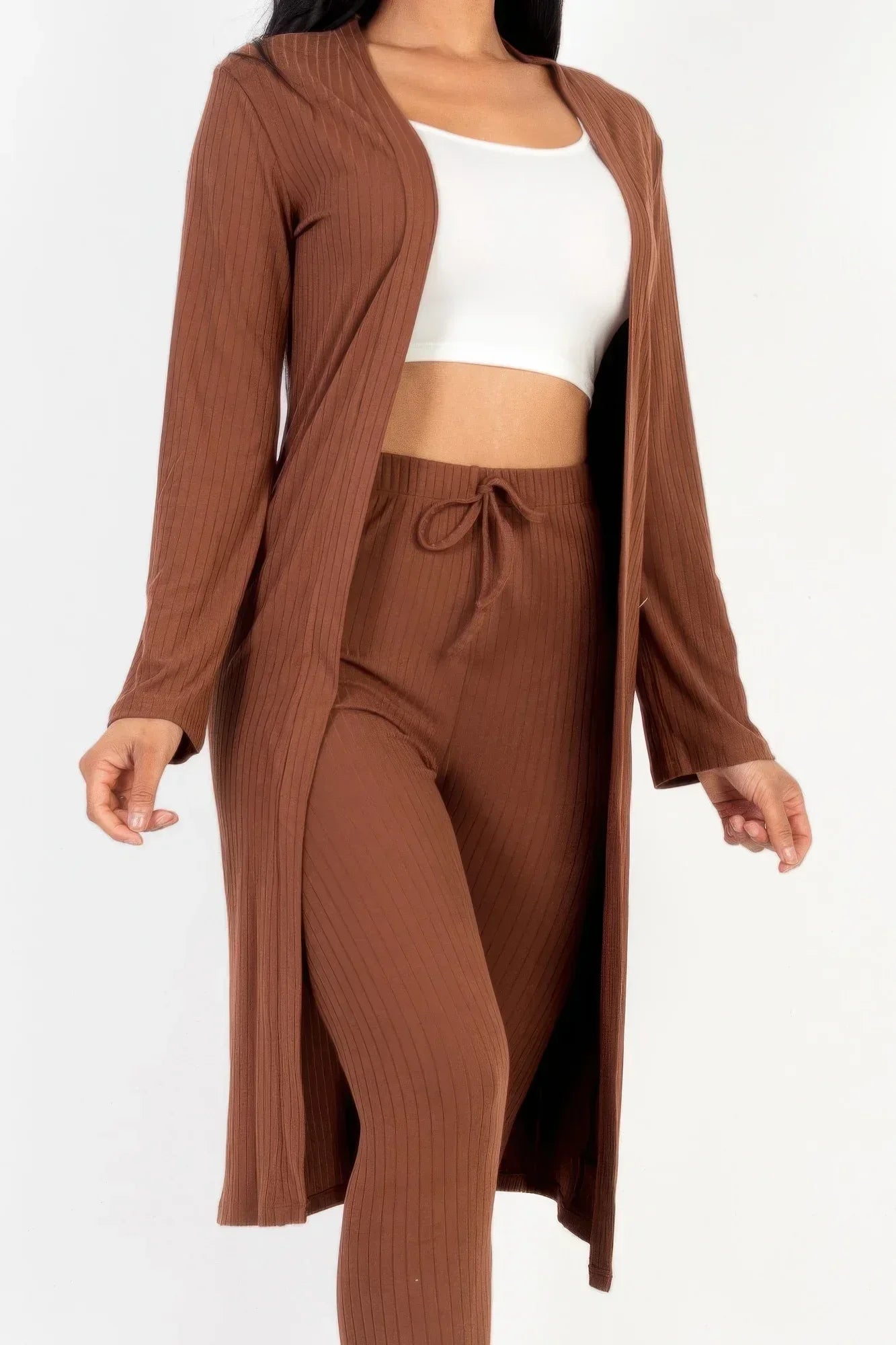 Ribbed Long Cardigan & Leggings Set | Mixtshop LLC