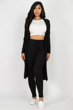 Ribbed Long Cardigan & Leggings Set | Mixtshop LLC