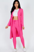 Ribbed Long Cardigan & Leggings Set | Mixtshop LLC