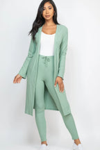 Ribbed Long Cardigan & Leggings Set | Mixtshop LLC
