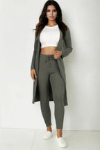 Ribbed Long Cardigan & Leggings Set | Mixtshop LLC