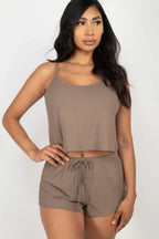 Ribbed Strappy Top & Shorts Set | Mixtshop LLC