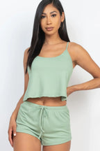 Ribbed Strappy Top & Shorts Set | Mixtshop LLC