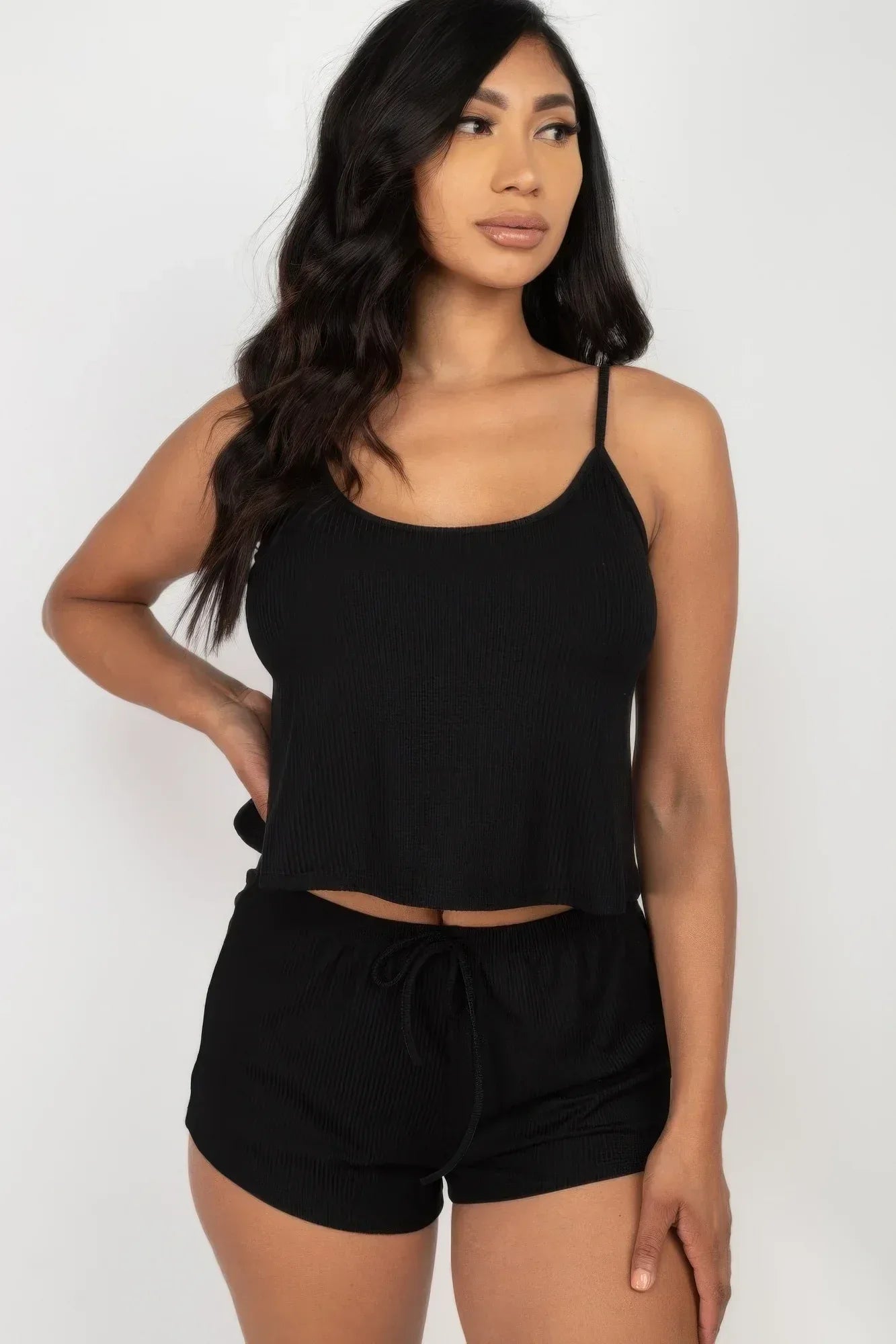 Ribbed Strappy Top & Shorts Set | Mixtshop LLC