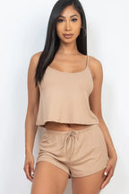 Ribbed Strappy Top & Shorts Set | Mixtshop LLC