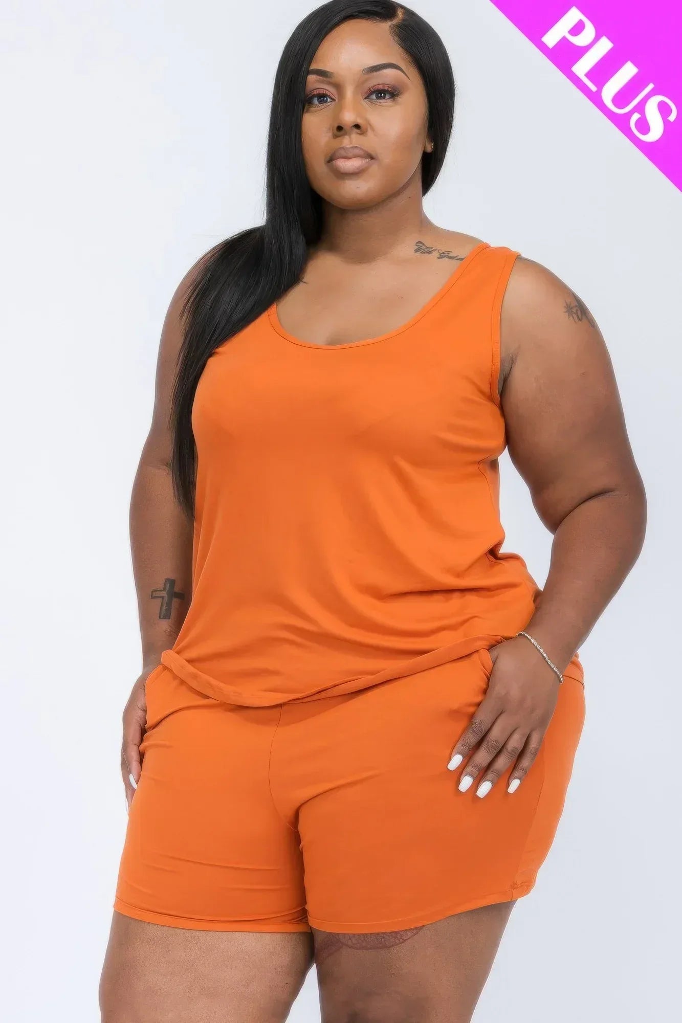 Plus Comfy Tank Top & Shorts Set | Mixtshop LLC Main image