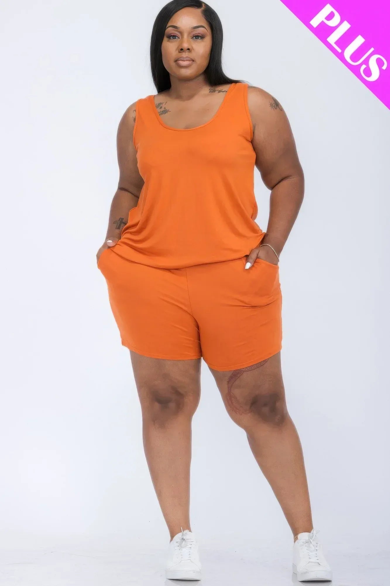 Plus Comfy Tank Top & Shorts Set Secondary image