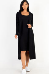 Ribbed Cardigan & Cami Midi Bodycon Dress | Mixtshop LLC