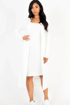 Ribbed Cardigan & Cami Midi Bodycon Dress | Mixtshop LLC