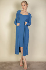 Ribbed Cardigan & Cami Midi Bodycon Dress | Mixtshop LLC